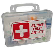 Load image into Gallery viewer, FIRST AID KIT - Essential Burns Kit in clear plastic box