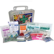 Load image into Gallery viewer, FIRST AID KIT - Essentials Industrial & Marine Kit in Clear Plastic Wall Mountable Box