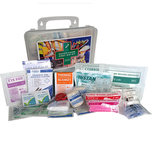FIRST AID KIT - Essentials Industrial & Marine Kit in Clear Plastic Wall Mountable Box