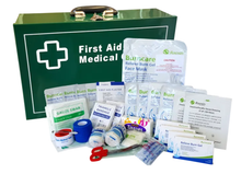 Load image into Gallery viewer, FIRST AID KIT - Large Burn Injury First Aid Kit Landscape Metal Box