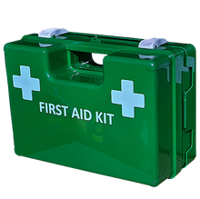 Load image into Gallery viewer, First Aid Kit In X Large Green Plastic Wall Mount Box - Good basic contents with trauma products
