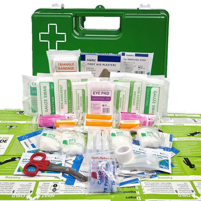 Fak Box Office 1-50 FAK in a Green Wall Mountable Plastic Box – ProMed Supplies
