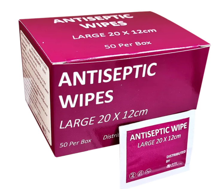 Antiseptic Wipes -  Box of 50