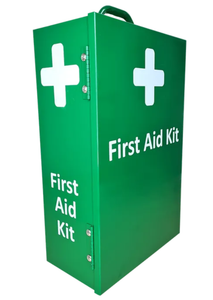 First Aid Box Metal Portrait Green Wall Mountable -EMPTY