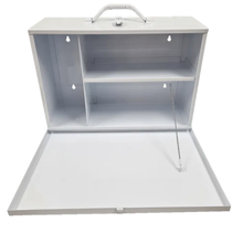 Load image into Gallery viewer, First Aid Box Metal Landscape White Wall Mountable -EMPTY
