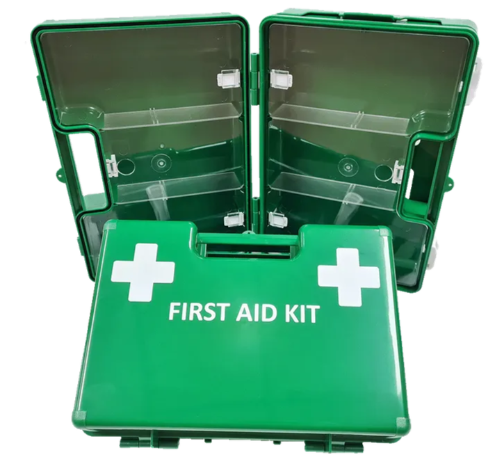 First Aid Box green plastic X-Large Wall Mount -EMPTY – ProMed Supplies