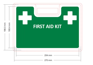 First Aid Box green plastic X-Large Wall Mount -EMPTY