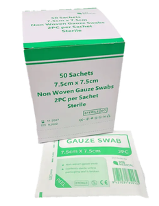 Non Woven Absorbent Gauze Swabs 7.5x7.5 2s sterile Box of 50