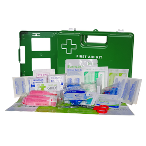 FIRST AID KIT - Catering Small Food First Aid Kit Plastic Green Wall Mount