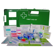 FIRST AID KIT - Catering Medium Food First Aid Kit Plastic Green Wall Mount