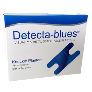 Detecta-blues Visually & Metal Detectable Plasters Large Knuckle Box of 50