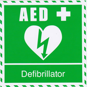 AED Defibrillator Sticker 100mm x 100mm