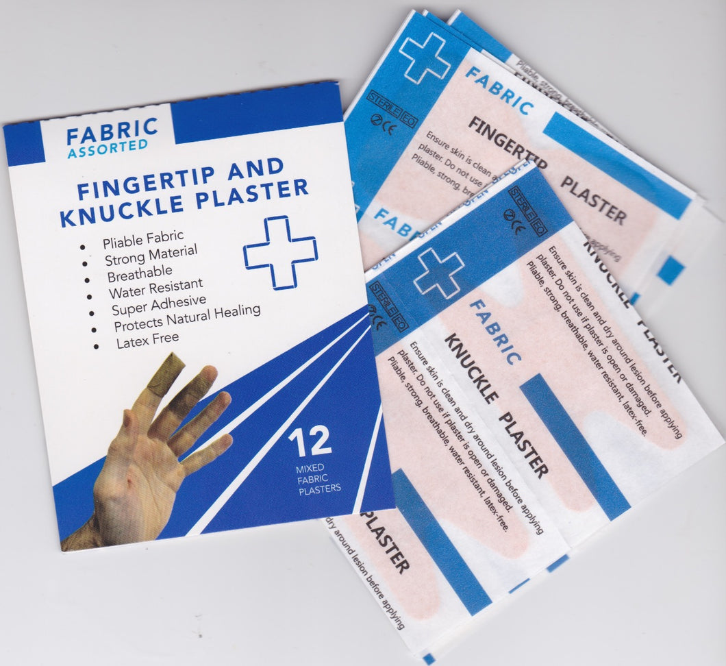 Fabric Plasters - Fingertip and Knuckle 12 pack