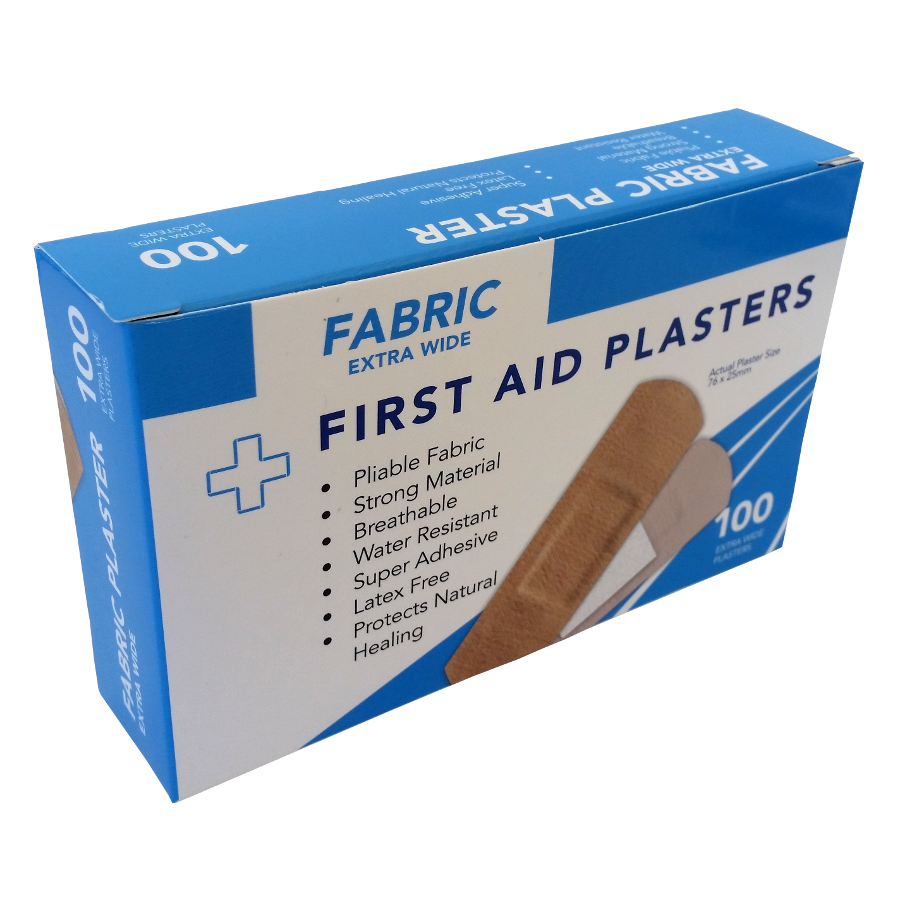 Fabric Plasters 100's Boxed X-Wide